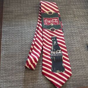 Coca Cola Vintage 1995 Striped Neck Tie with Bottle Design